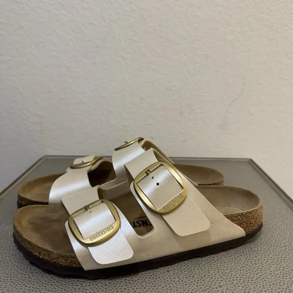 Birkenstock Arizona Big Buckle BF Graceful Pearl White Sandals Slide 39 / US 8 N
